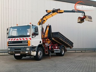 DAF FA CF75.240 ATI 10TM Kraan, Crane, Kran, Grue - Haakarm, Hooklift, Abrolkipper