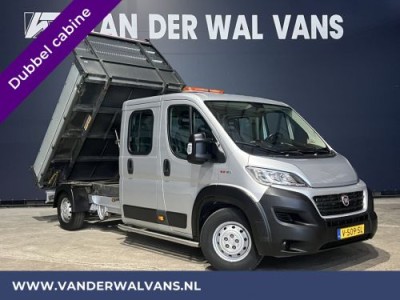 Fiat Ducato 2.3 MultiJet 150pk Kipper Pick up Open laadbak dubbele cabine Euro6 Airco | 6-Zits | 3000kg Trekhaak | Navigatie, Cruisecontrol, Sidebars