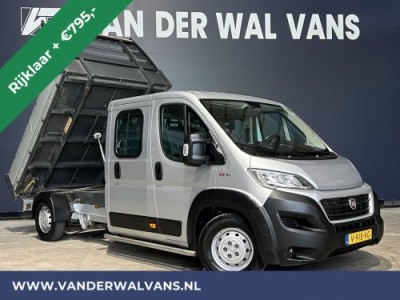 Fiat Ducato 2.3 MultiJet 150pk Kipper Pick up Open laadbak dubbele cabine Euro6 RIJKLAAR Airco | 7-Zits | 3000kg Trekhaak | Navigatie, Cruisecontrol, Sidebars