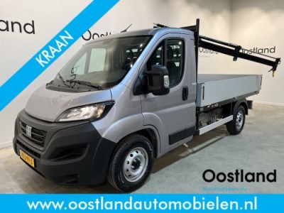 Fiat Ducato 35 2.2 MultiJet 140 PK Open Laadbak / Hiab Kraan / Euro 6 / Airco / Trekhaak 3000 KG / Cruise Control / CarPlay / NIEUW !!