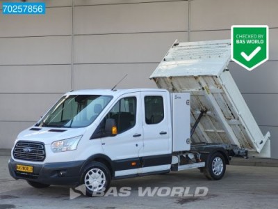 Ford Transit 130pk Euro6 Kipper Dubbel Cabine Trekhaak Airco Benne Kieper Tipper Airco Dubbel cabine Trekhaak Cruise control