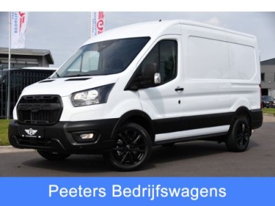 Ford Transit 350 2.0 TDCI L2H2 Black & White Edition Facelift! Virtual, Adaptieve Cruise, Automaat, 360 Camera, 130PK, Carplay, Sensoren, UNIEK!