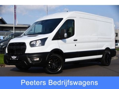 Ford Transit 350 2.0 TDCI L3H2 Black & White Edition Cruise, Carplay, Stoelverwarming, NAVI, 130PK, Multimedia, Sensoren, Trekhaak, UNIEK!