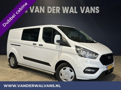 Ford Transit Custom 2.0 TDCI 130pk L2H1 Dubbele cabine Euro6 Airco | 6-Zits | Navigatie | 2800kg Trekhaak Camera, LED, Cruisecontrol, Parkeersensoren, Stoelverwarming, Sidebars