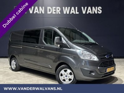 Ford Transit Custom 2.0 TDCI 130pk L2H1 Dubbele cabine Limited Euro6 Airco | 2x zijdeur | 5-Zits | 2800kg Trekhaak Navigatie, Camera, Cruisecontrol, Verwarmde voorruit, LM velgen, Parkeersensoren, Leder