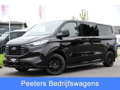 Ford Transit Custom 320 2.0 TDCI L2H1 DC Black Edition Camera, Cruise, Automaat, Stoelverwarming, Trekhaak, 2 x Schuifdeur, Carplay, Multimedia, 136PK, Leverbaar!