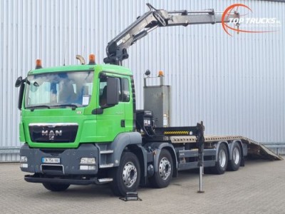 MAN TGS 35.360 8x2 - 16 TM Kraan, Machine transporter, Oprijwagen, afsleepwagen 5,4 T. lier