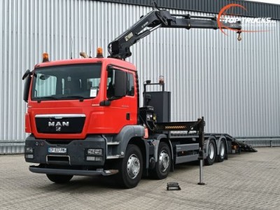 MAN TGS 35.360 8x2 - 16 TM Kraan, Machine transporter, Oprijwagen, afsleepwagen 6,2 T. lier