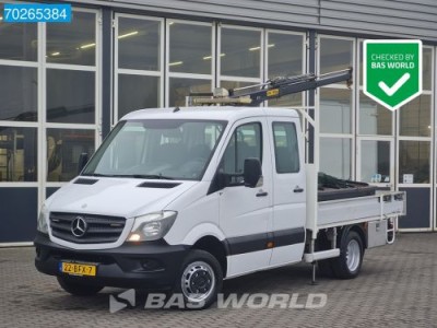 Mercedes-Benz Sprinter 513 CDI Automaat Euro6 Hiab Kraan Open laadbak 3.5t trekhaak Dubbel Cabine Pickup Pritsche Airco Dubbel cabine Trekhaak