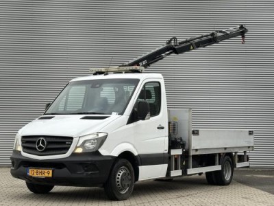 Mercedes-Benz Sprinter 516 NGT Openlaadbak met kraan CNG Automaat