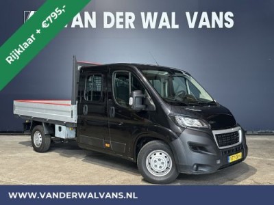 Peugeot Boxer 2.2 BlueHDi 140pk Pick up Dubbel cabine open laadbak Euro6 RIJKLAAR Airco | 7-Zits | Bluetooth telefoonvoorbereiding