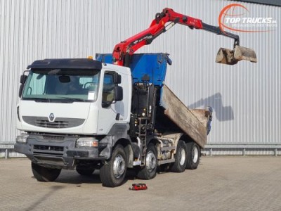 Renault  Kerax 520 DXI 13 8x4 - Z Kraan, Crane, Kran, Grue - Kipper, Tipper, Benne