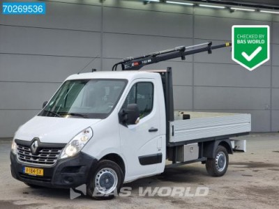 Renault Master 110PK Open Laadbak met Hiab T-CLX 009 Kraan Airco Cruise Kraanwagen Pickup Pritsche Airco Cruise control