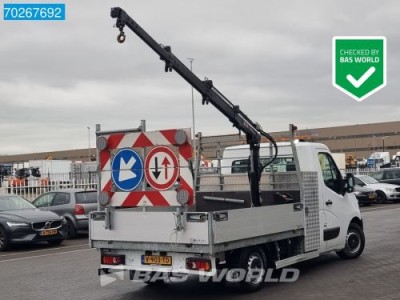 Renault Master 145PK Open Laadbak met Hiab 013T Kraan Werkverkeer Kraanwagen Pickup Pritsche 2m3 Airco Trekhaak Cruise control